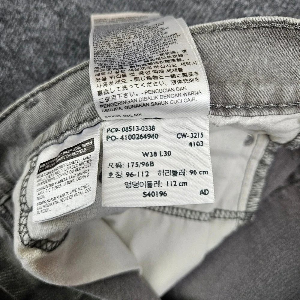 Levis 513‎ Jeans Men's 38x30 Slim Straight Gray Denim Medium Wash